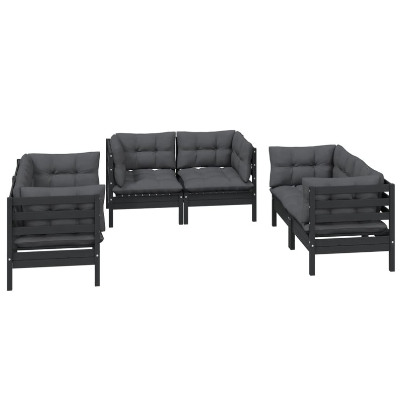 vidaXL 6 Piece Garden Lounge Set with Cushions Solid Pinewood