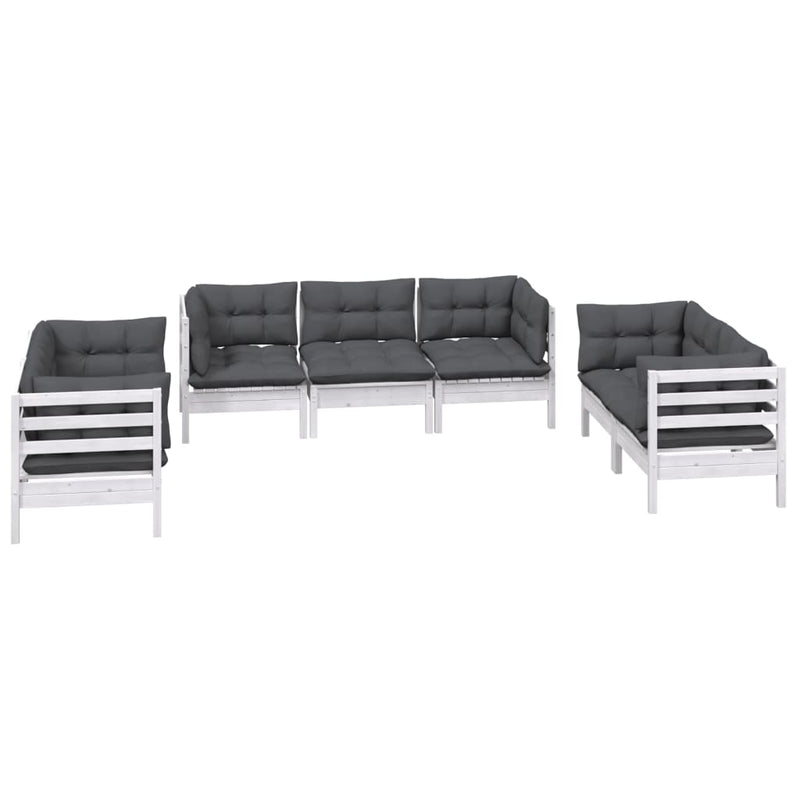 vidaXL 7 Piece Garden Lounge Set with Cushions Solid Pinewood