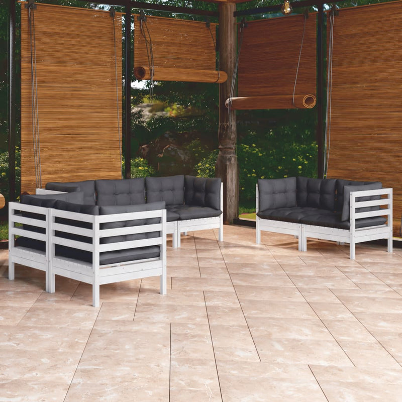 vidaXL 7 Piece Garden Lounge Set with Cushions Solid Pinewood
