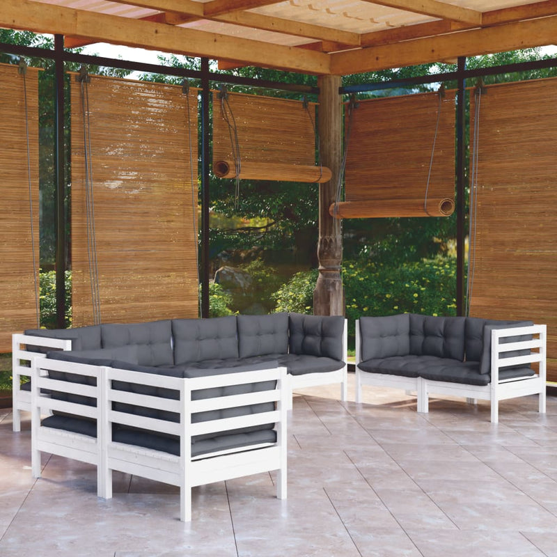 vidaXL 8 Piece Garden Lounge Set with Cushions Solid Pinewood