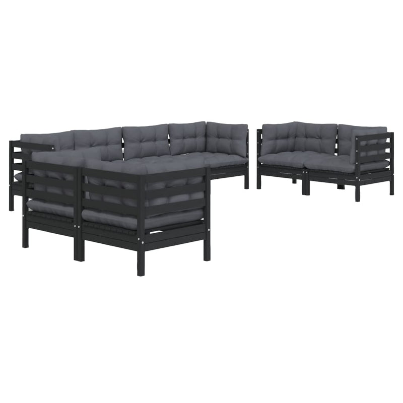 vidaXL 8 Piece Garden Lounge Set with Cushions Solid Pinewood