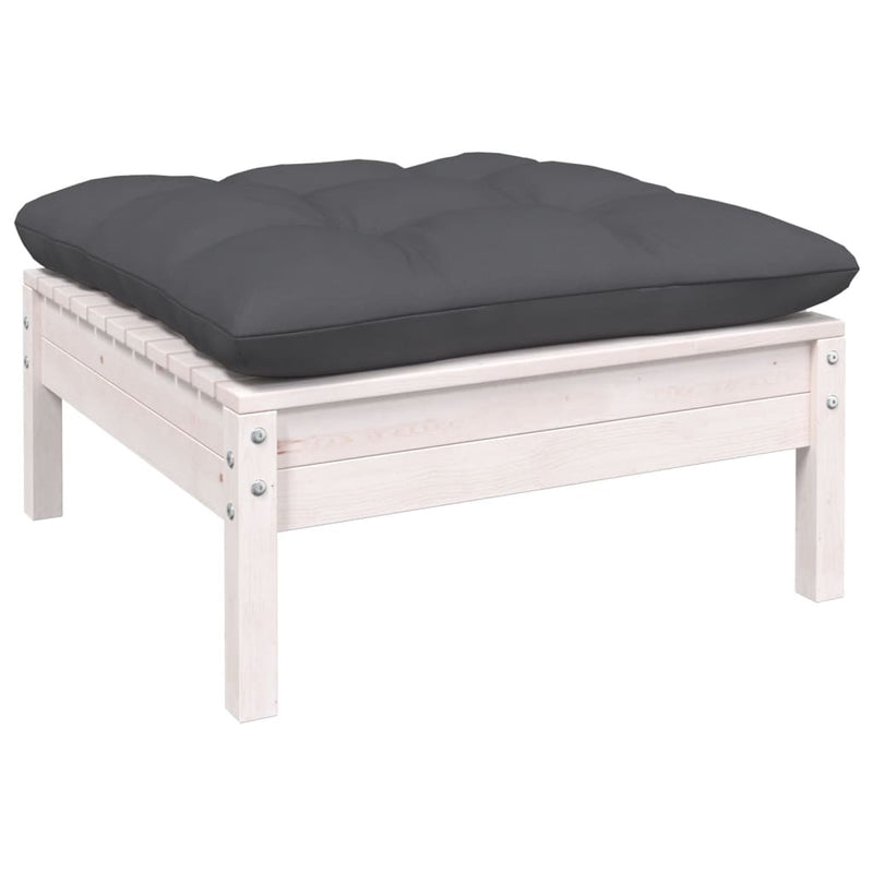 vidaXL 8 Piece Garden Lounge Set with Cushions White Pinewood