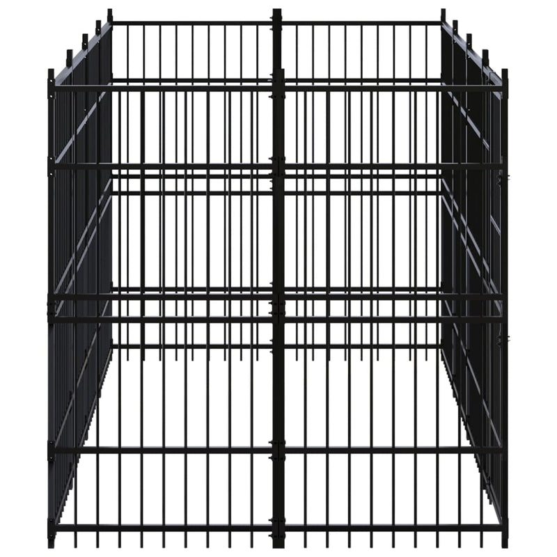 vidaXL Outdoor Dog Kennel Steel 7.37 m²