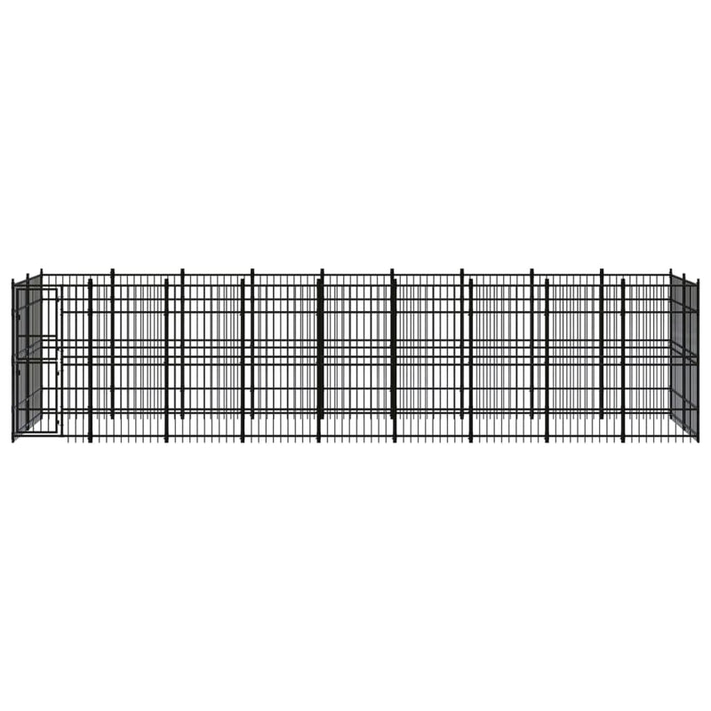 vidaXL Outdoor Dog Kennel Steel 16.59 m²
