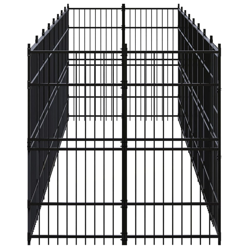 vidaXL Outdoor Dog Kennel Steel 16.59 m²