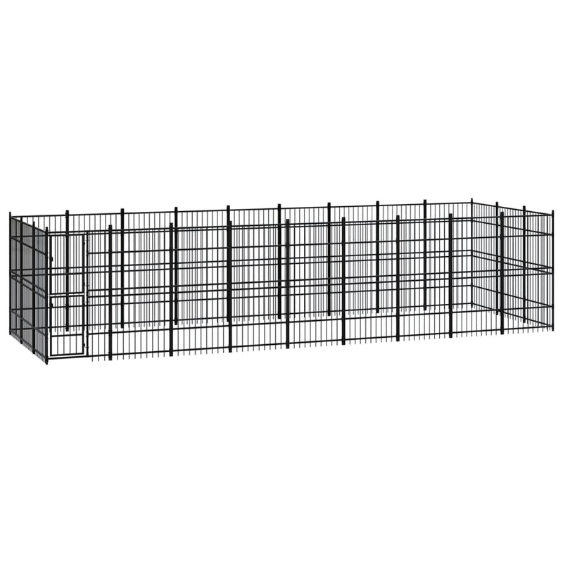 vidaXL Outdoor Dog Kennel Steel 24.88 m²
