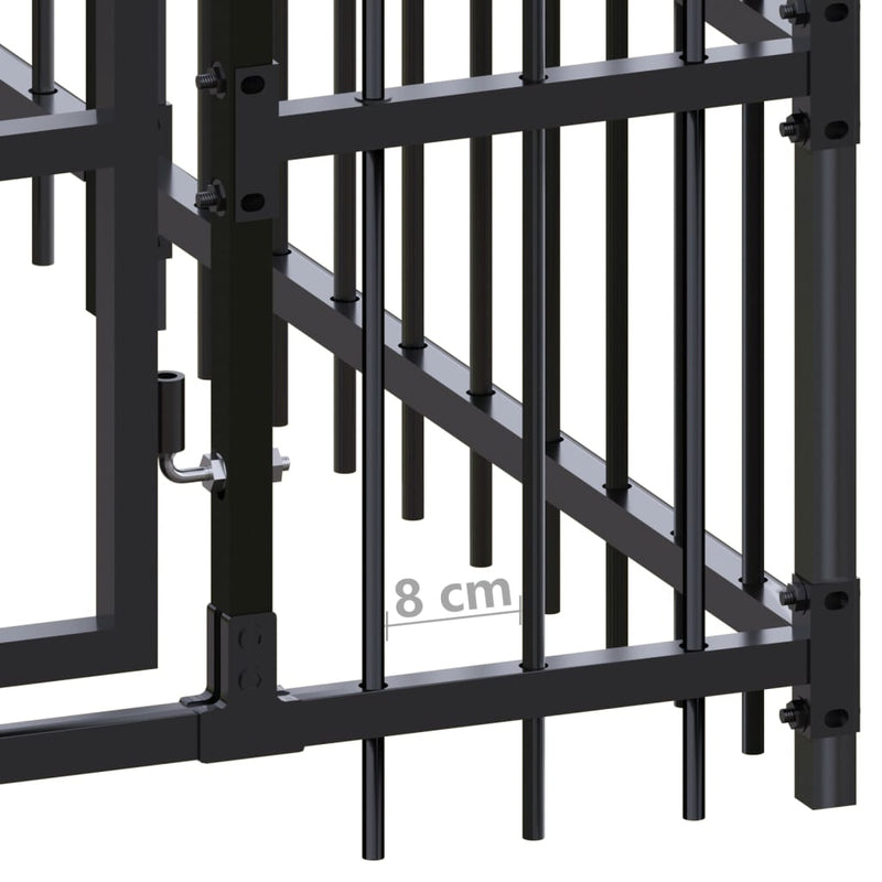 vidaXL Outdoor Dog Kennel Steel 24.88 m²