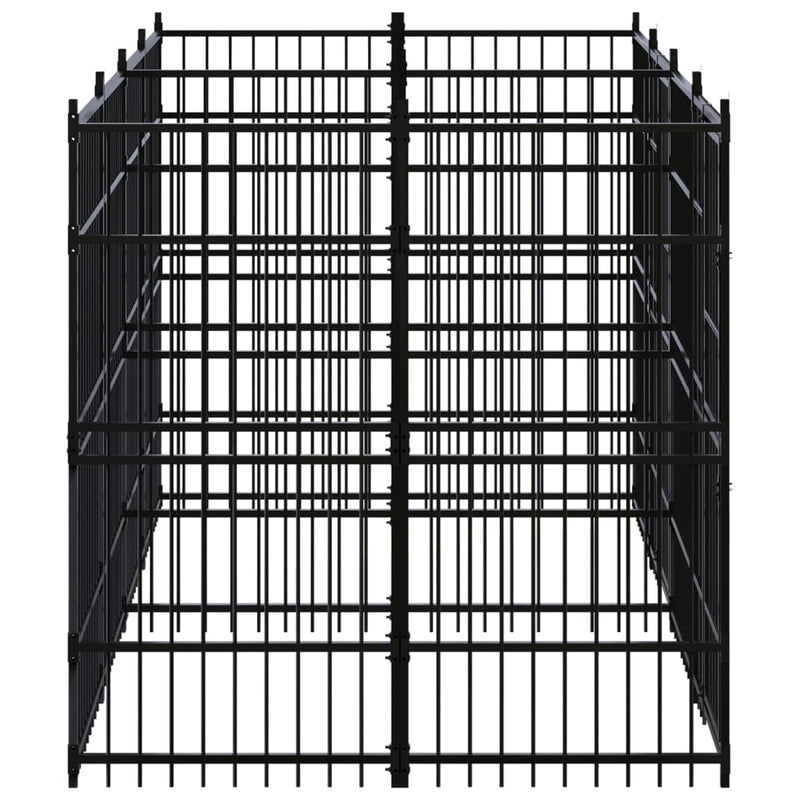 vidaXL Outdoor Dog Kennel Steel 7.37 m²