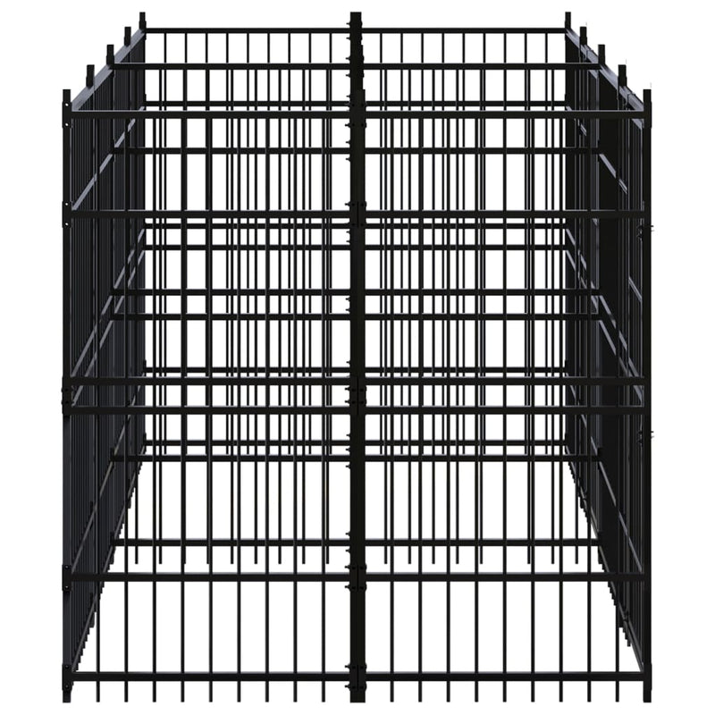vidaXL Outdoor Dog Kennel Steel 11.06 m²