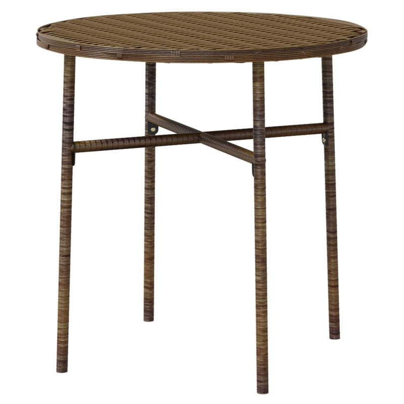vidaXL 3 Piece Garden Dining Set Poly Rattan Brown