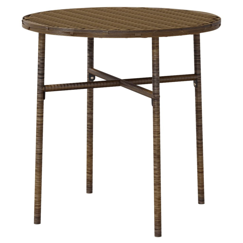 vidaXL 3 Piece Garden Dining Set Poly Rattan Brown