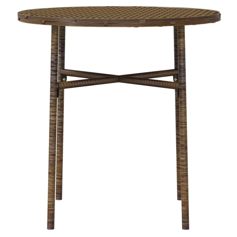 vidaXL 3 Piece Garden Dining Set Poly Rattan Brown