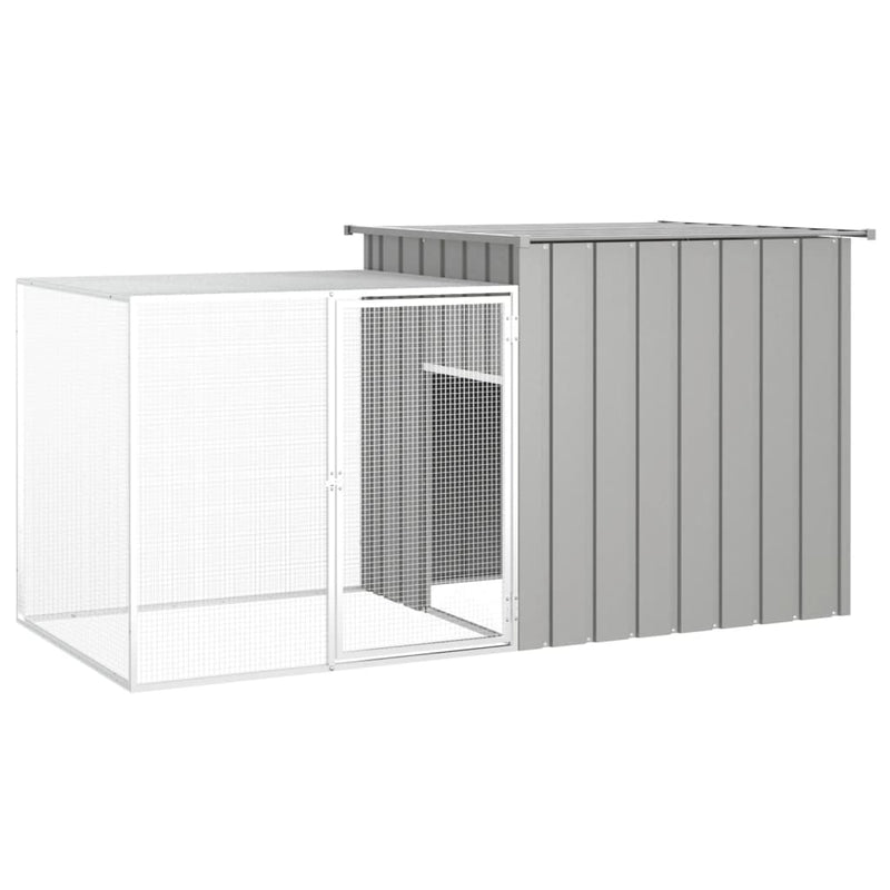 vidaXL Chicken Cage Grey 200x91x100 cm Galvanised Steel