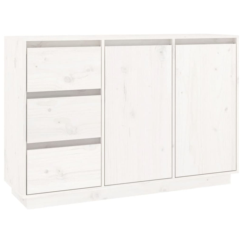 Sideboard White 111x34x75 cm Solid Wood Pine