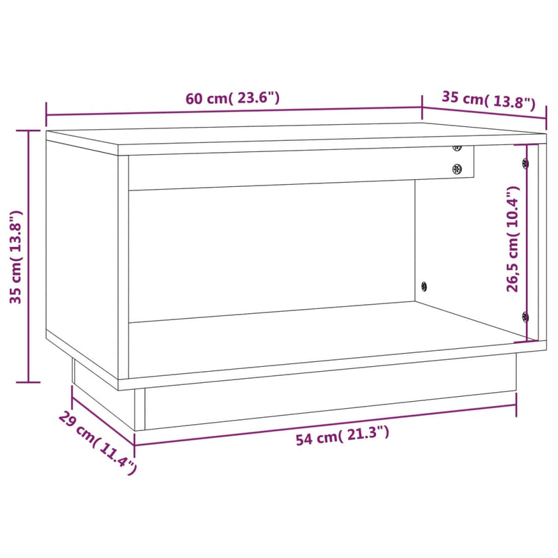 vidaXL TV Cabinet 60x35x35 cm Solid Wood Pine