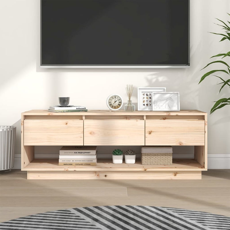 vidaXL TV Cabinet 110.5x34x40 cm Solid Wood Pine