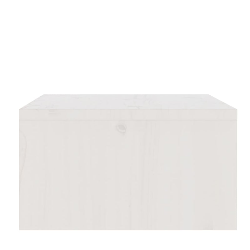 vidaXL Monitor Stand White 100x27x15 cm Solid Wood Pine