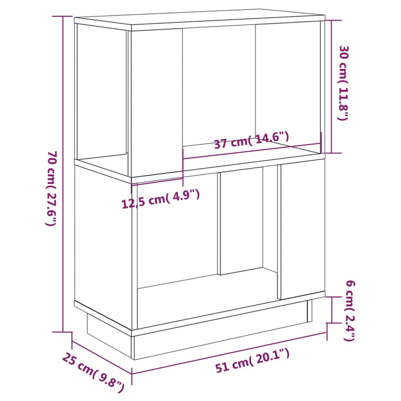 vidaXL Book Cabinet/Room Divider 51x25x70 cm Solid Wood Pine