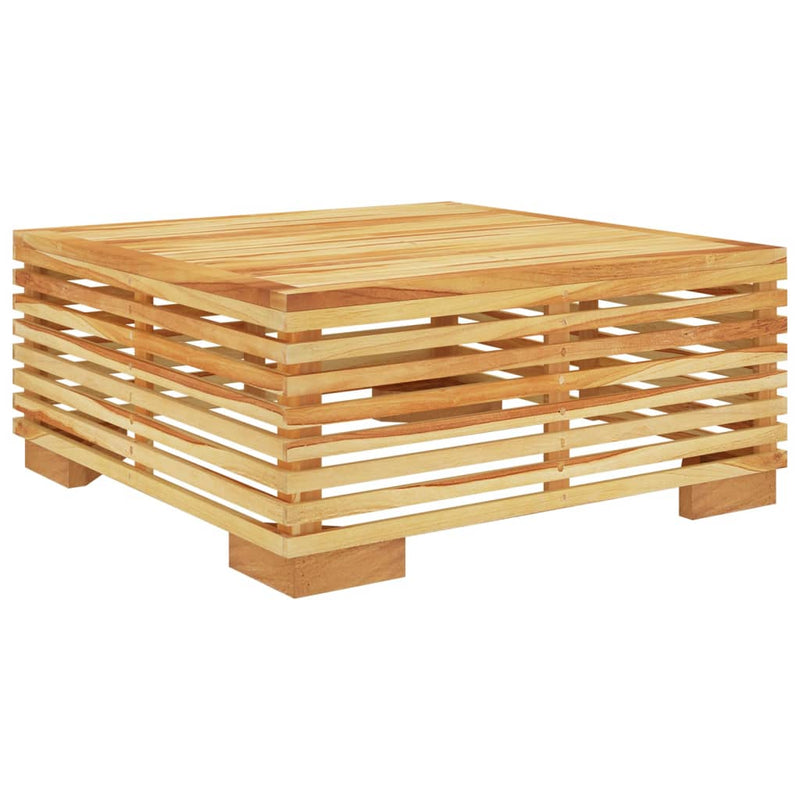 vidaXL Garden Footrest with Cream Cushion Solid Wood Teak
