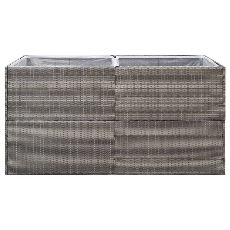 vidaXL Garden Planter Grey 157x80x80 cm Poly Rattan