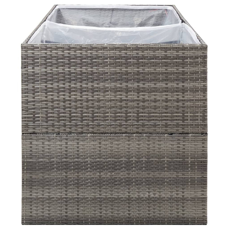 vidaXL Garden Planter Grey 157x80x80 cm Poly Rattan