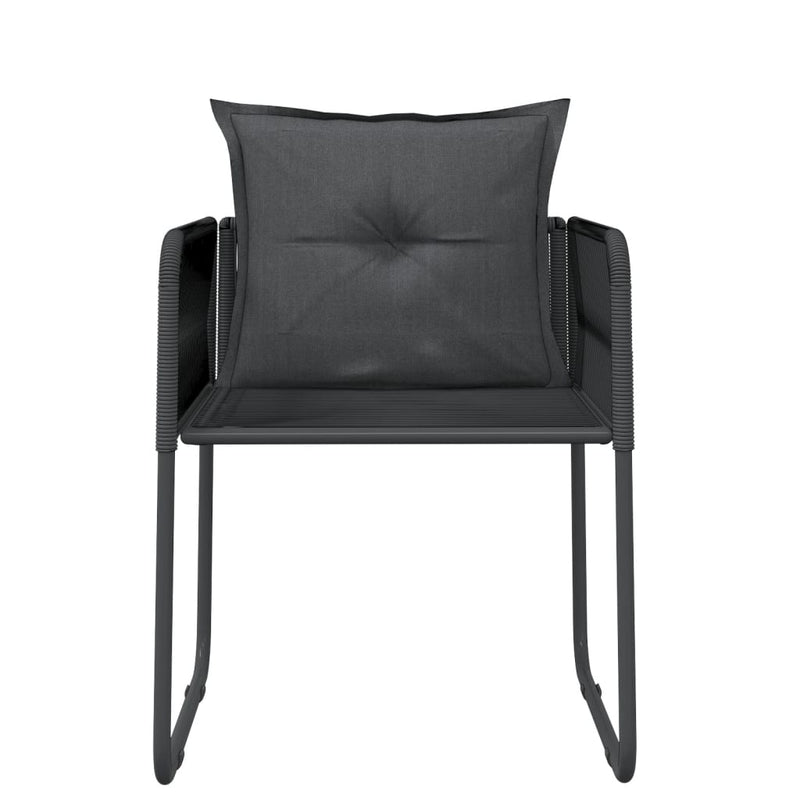 vidaXL 3 Piece Garden Dining Set Black