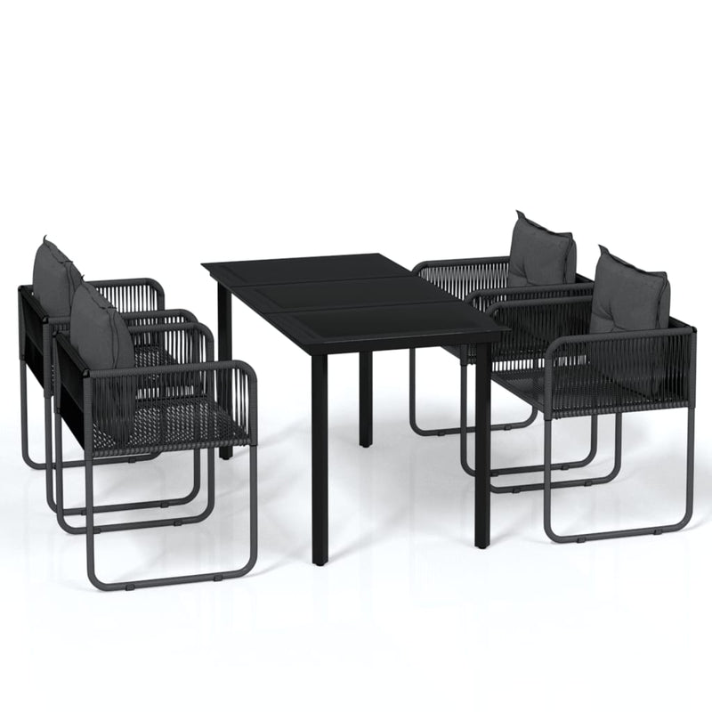 vidaXL 5 Piece Garden Dining Set Black