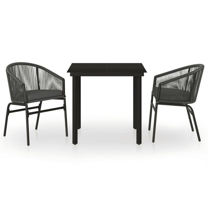vidaXL 3 Piece Garden Dining Set Grey