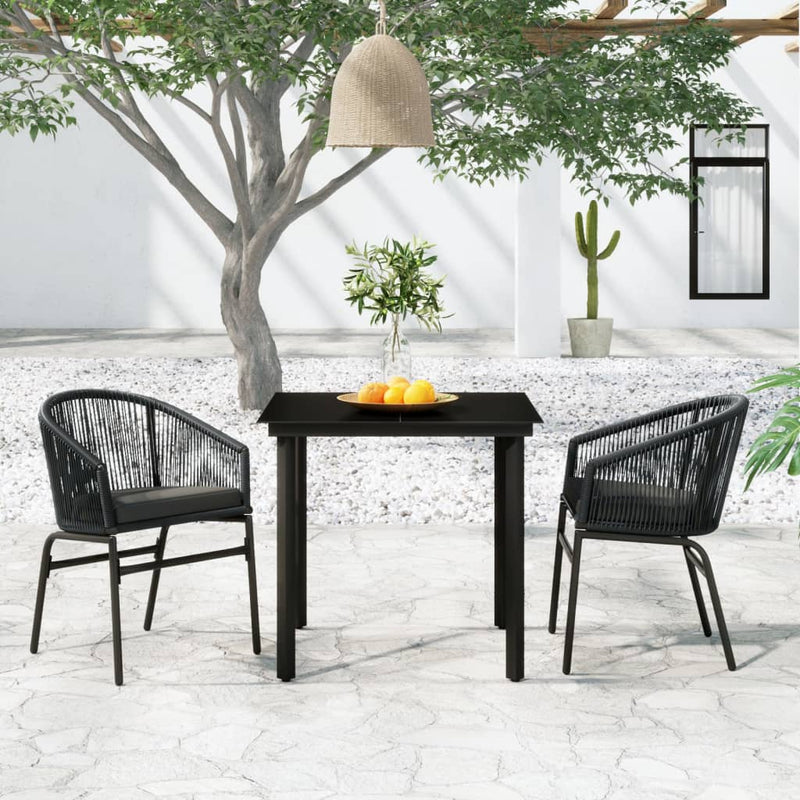 vidaXL 3 Piece Garden Dining Set Grey