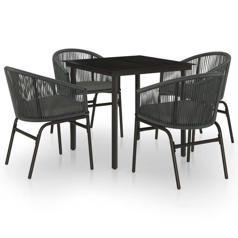 5 Piece Garden Dining Set Anthracite