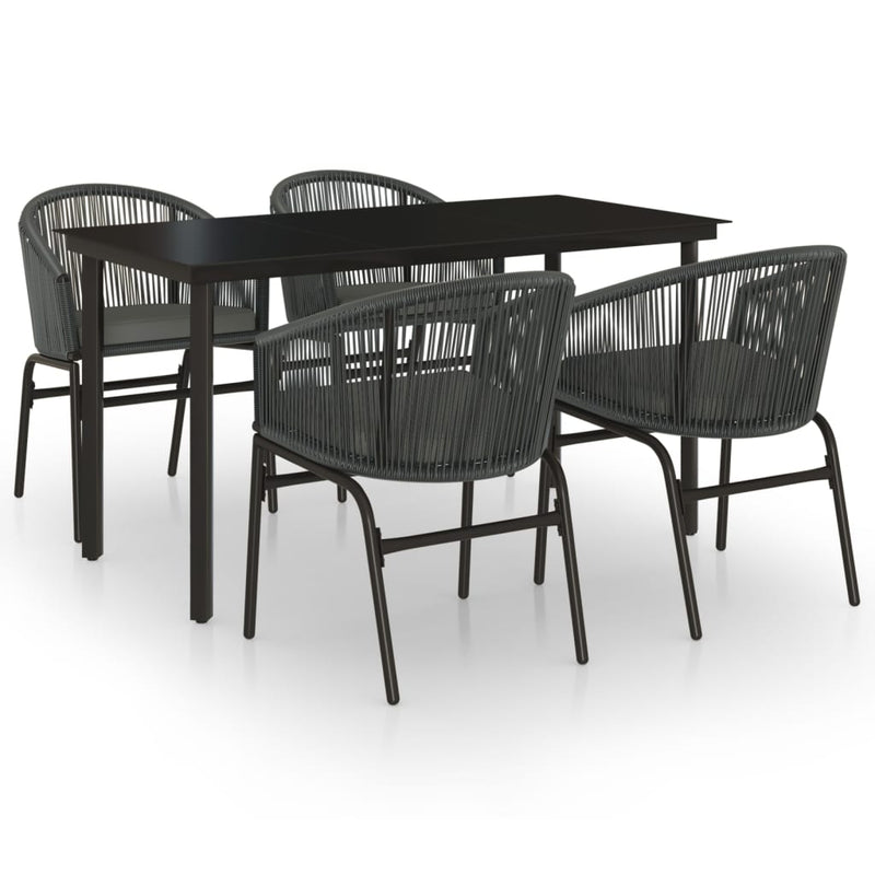 vidaXL 5 Piece Garden Dining Set Grey