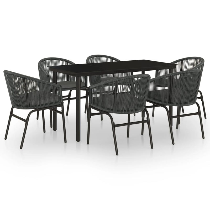 vidaXL 7 Piece Garden Dining Set Grey