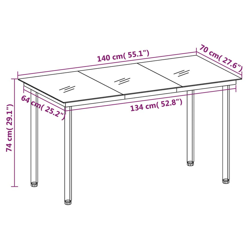 vidaXL 7 Piece Garden Dining Set Grey