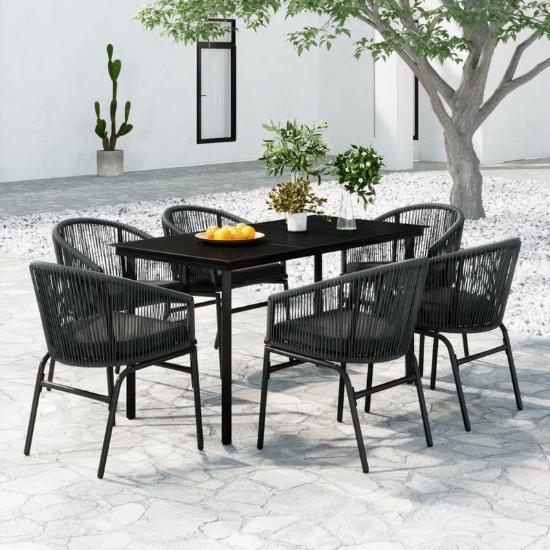 vidaXL 7 Piece Garden Dining Set Grey