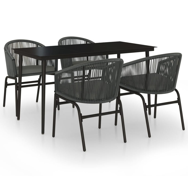vidaXL 5 Piece Garden Dining Set Grey