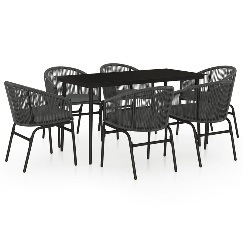 vidaXL 7 Piece Garden Dining Set Grey