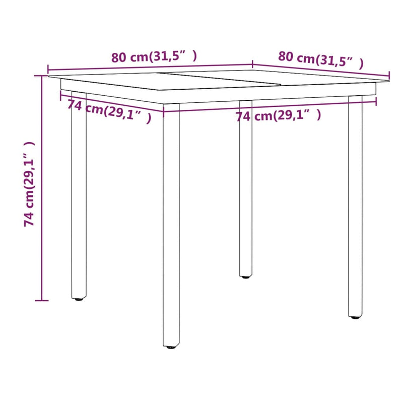 3 Piece Garden Dining Set with Cushions Beige and Black