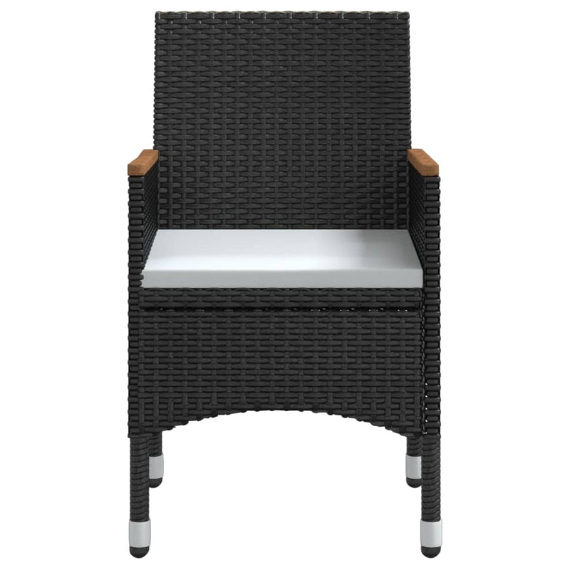 vidaXL 5 Piece Outdoor Dining Set with Cushions Black
