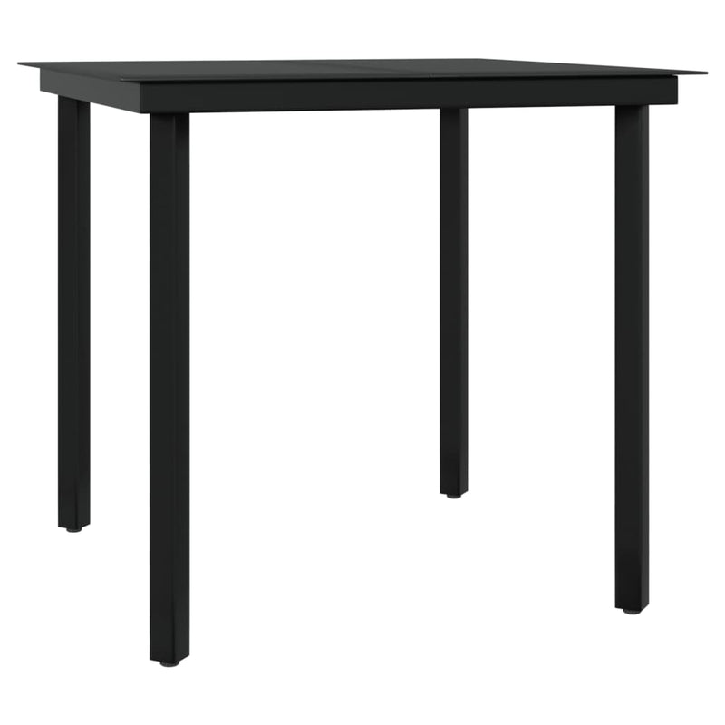 vidaXL 5 Piece Outdoor Dining Set with Cushions Black