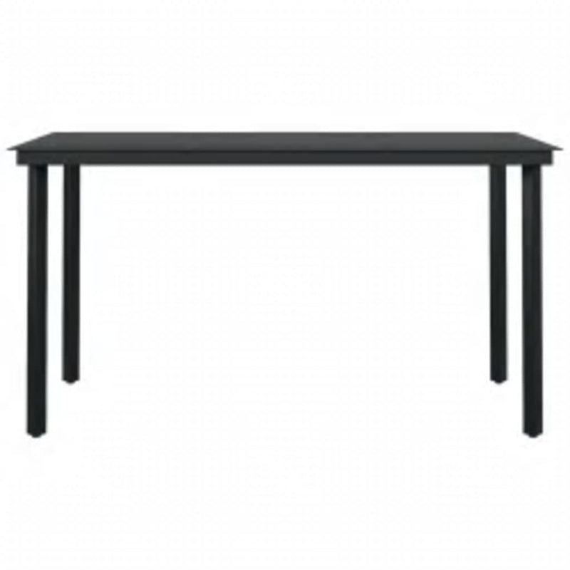 vidaXL 5 Piece Outdoor Dining Set with Cushions Black