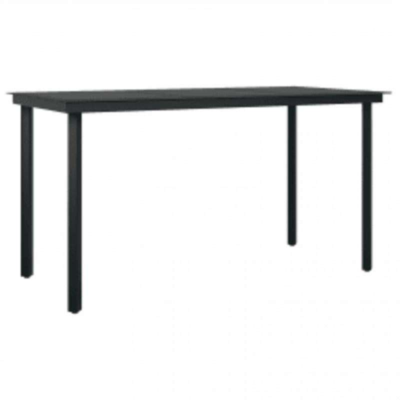 vidaXL 5 Piece Outdoor Dining Set with Cushions Black
