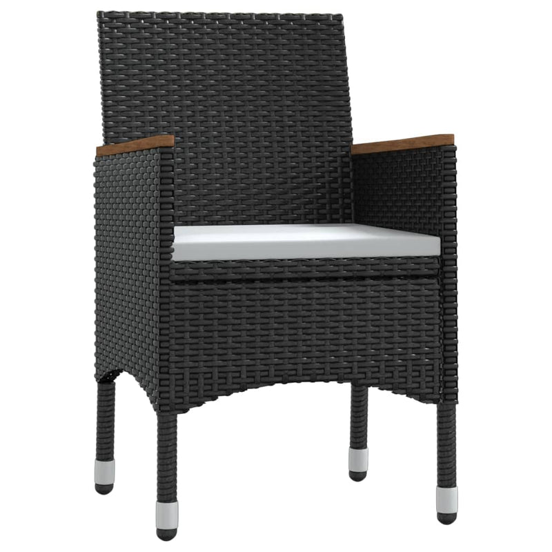 vidaXL 5 Piece Garden Dining Set with Cushions Black