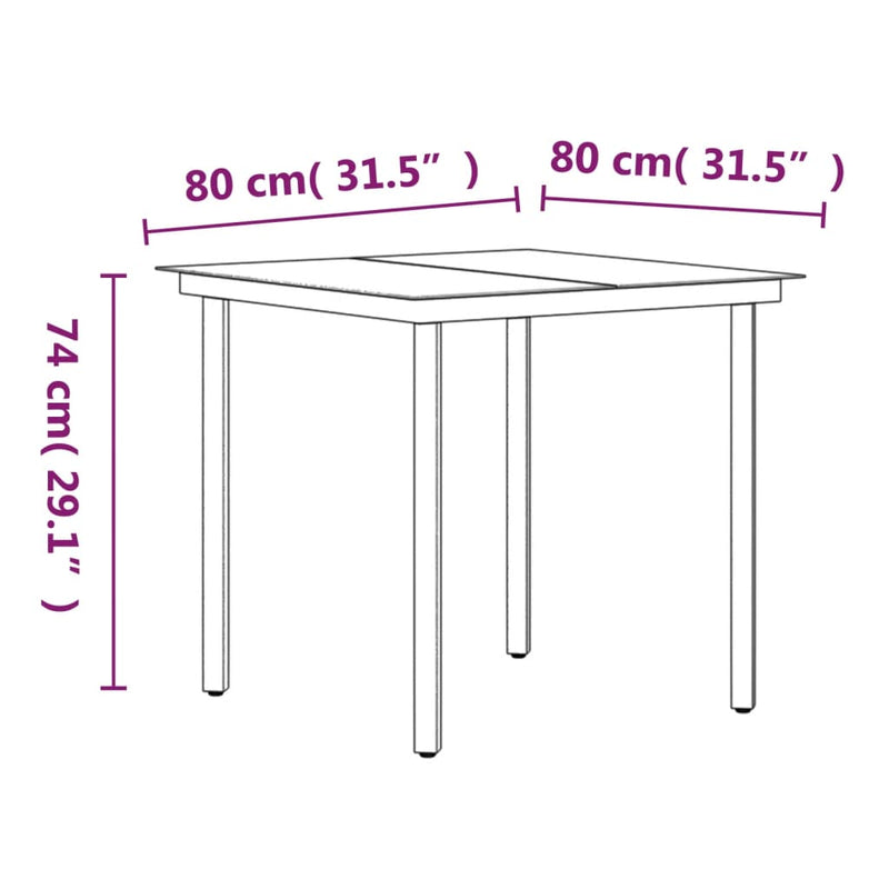 vidaXL 3 Piece Outdoor Dining Set with Cushions Grey and Black