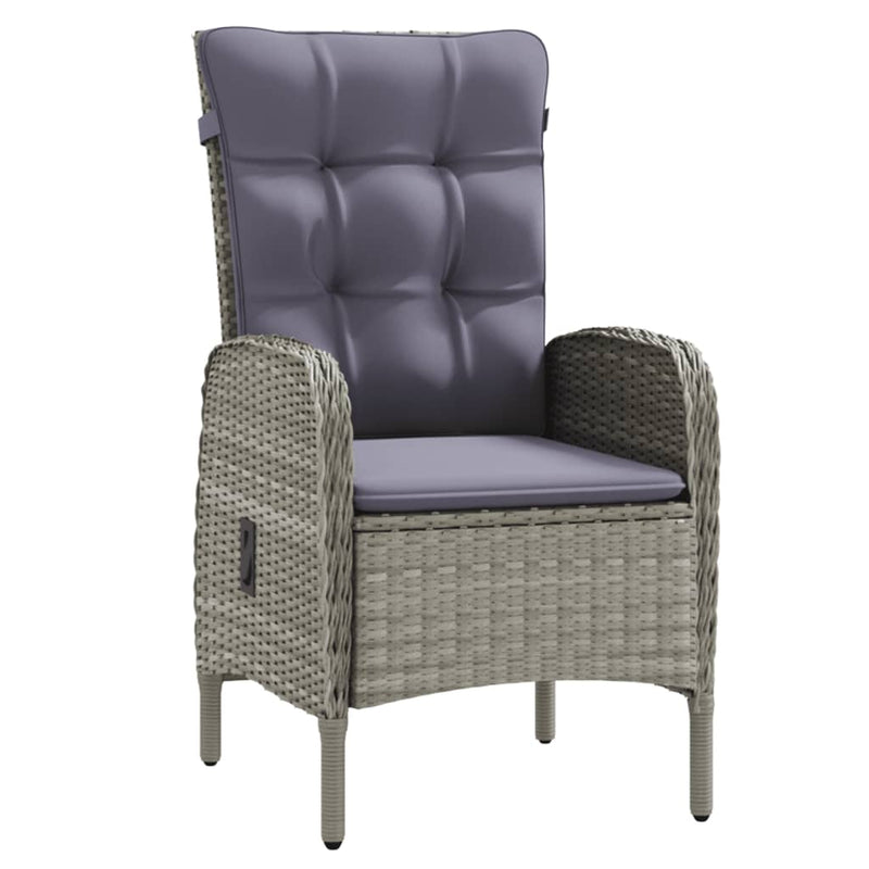 vidaXL 7 Piece Outdoor Dining Set with Cushions Grey and Black