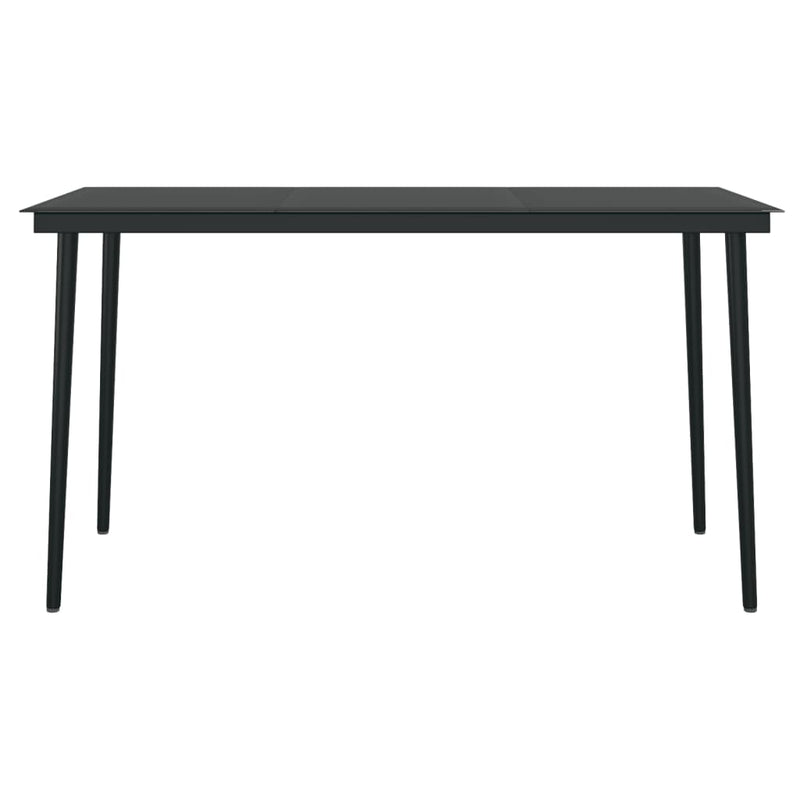 vidaXL 7 Piece Outdoor Dining Set with Cushions Grey and Black