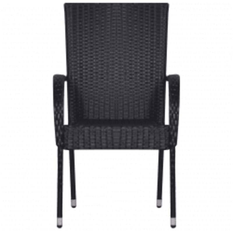 vidaXL 3 Piece Outdoor Dining Set Black
