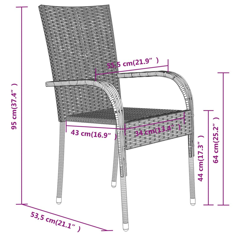 vidaXL 5 Piece Outdoor Dining Set Black
