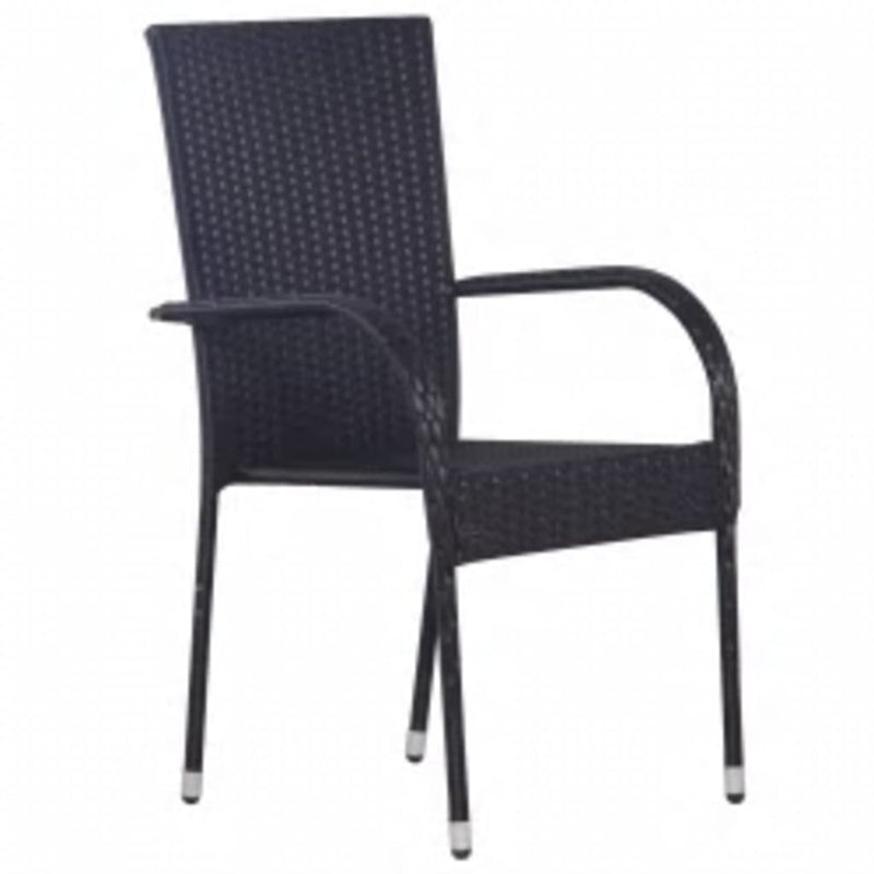 vidaXL 5 Piece Outdoor Dining Set Black