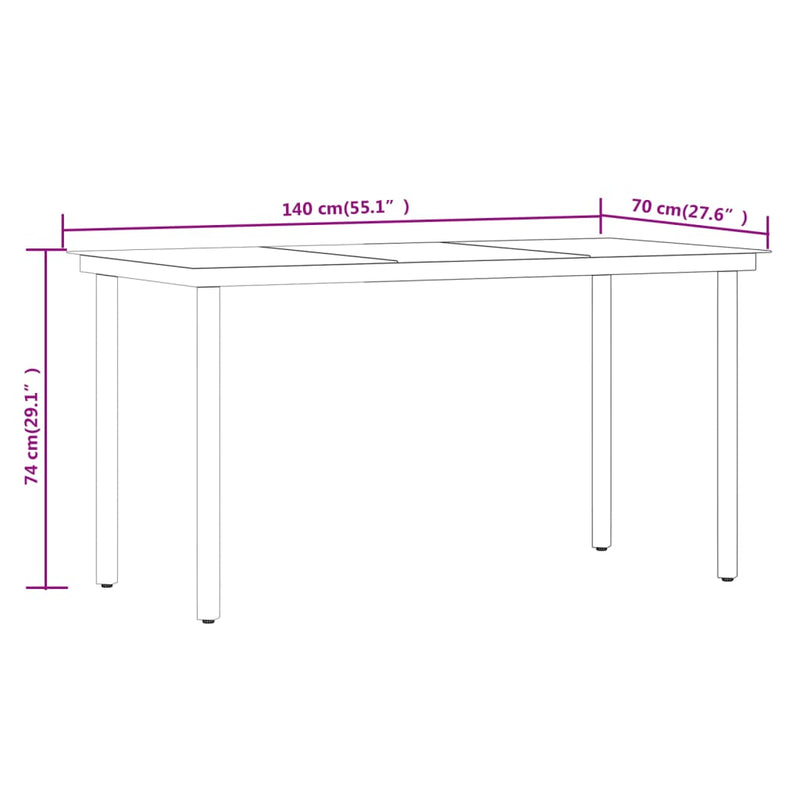 vidaXL 5 Piece Outdoor Dining Set Black