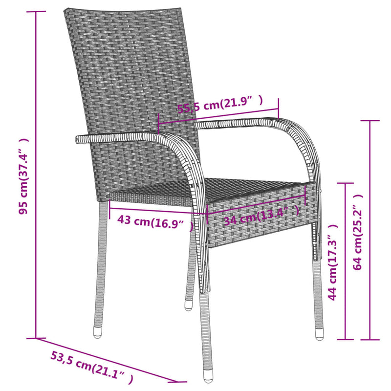 vidaXL 5 Piece Outdoor Dining Set Brown and Black